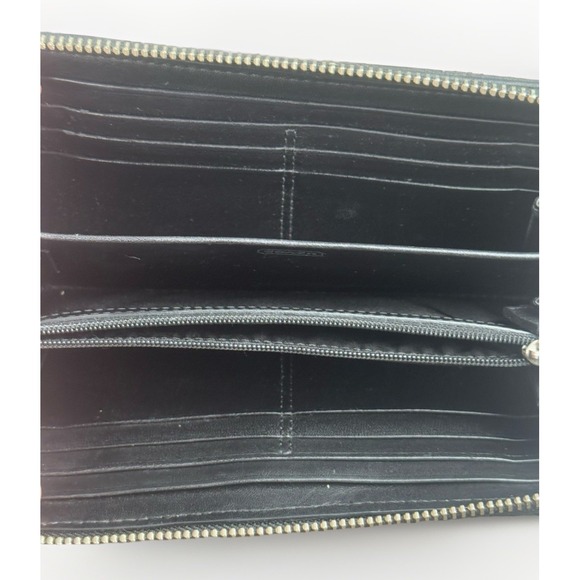 Coach Julia Black Signature Accordion Zip‎ Around Wallet 8x4 - Picture 4 of 8